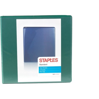 Staples Standard 3-Inch D-Ring Binder Green (26354) 110080