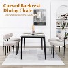 DYHOME Gray Boucle Dining Chairs Set of 2, Mid Century Modern Kitchen Chairs with Curved Backrest and Metal Legs - 4 of 4