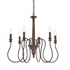 Elegant Lighting Flynx 6 lights pendant in weathered oak - 3 of 4