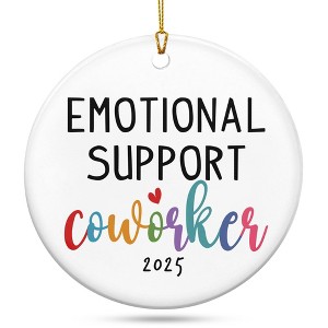 Christmas Coworker Gifts for Women Friends - Emotional Support Ceramic Christmas Ornaments 2025 - 1 of 4