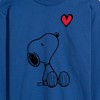 Men's - Peanuts - Valentine's Peanuts Snoopy Heart Long Sleeve Graphic T-Shirt - 2 of 4