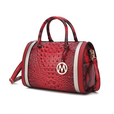 MKF Collection Eleanor Faux Crocodile-Embossed Vegan Leather Women’s Satchel by Mia K