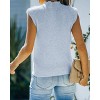 Womens Cap Sleeve Pullover Sweater Knit Tank Tops Crew Neck Sweater - 2 of 4