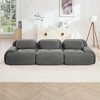 Corduroy 3-Seat Modular Sofa with Curved Armrests, Anti-Slip Base, High-Resilience Sponge, No Assembly Required - 3 of 4