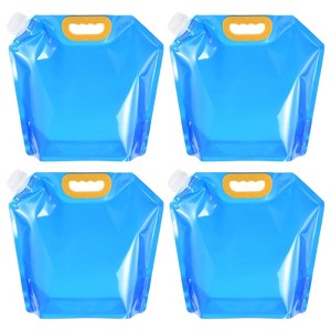 Unique Bargains Camping Hiking Plastic Collapsible Water Container Bags 4 Pcs - 1 of 4