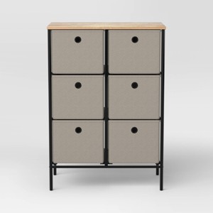 Fabric Bin Tall Vertical Dresser Black - Room Essentials™ - 1 of 4