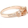 Pompeii3 1ct Morganite & Diamond 3-Stone Ring 10k Rose Gold - 3 of 4