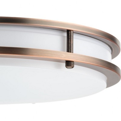 Urban Bronze 14" LED Flush Mount Light with Glass Diffuser