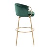 30" Velvet Swivel Barstool with Metal Frame and Round Footrest for Kitchen or Home Bar - 3 of 4
