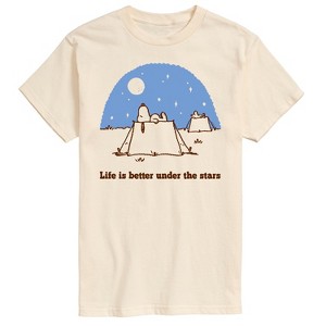 Men's - Peanuts - Life Is Better Under The Stars Short Sleeve Graphic T-Shirt - 1 of 4