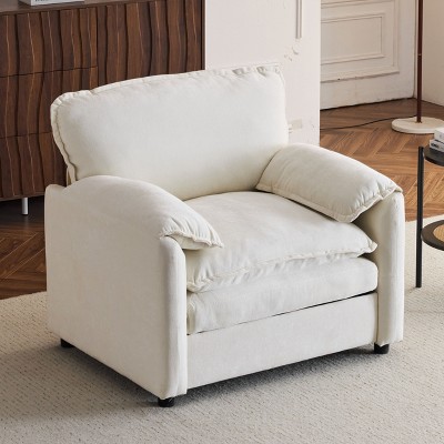 Kumasinova 38" Chenille Large Bean Bag Chair,Lounge Chair with High Back Support&Wide Seat,Accent Chair for Bedroom,Office,Living Room Furniture