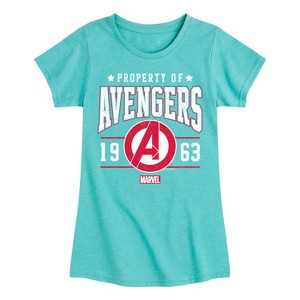 Girls' - Marvel - Avengers Property Of Fitted Short Sleeve Graphic T-Shirt - 1 of 4