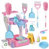 Skirfy Kids Cleaning Set Toys, 20PCS Pretend Play Housekeeping Supplies Kit ，Duster Housekeeping Cart Toys Gift for Kids, Pink - 2 of 4