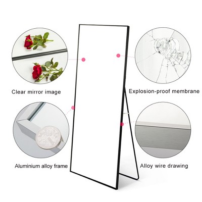 Ridstar 16 in. W x 59 in. H Yellow Rectangular Decorative Wall Mirrors with Stand