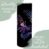 Watercolor Glittered Purple Pink Monarch Butterfly Pattern 20 ounce Stainless Steel Travel Tumbler with Lid For Your On The Go Beverages - 3 of 4