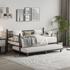 Twin Daybed with Trundle, Metal Trundle Bed, Sofa Bed Frame, Heavy Duty Metal Slats, for Living Room, Bedroom, Guest Room, Space Saving - 2 of 4