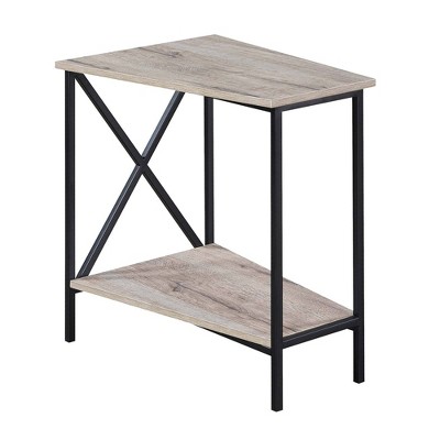 Tucson Wedge End Table with Shelf Sandstone/Black - Breighton Home