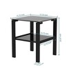 GlasFlength Multifunctional storage End Tables Contemporary Side Table for Living Room or Bedroom Spaces, Black,17.72”*17.72”*20.87" - 2 of 4