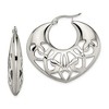 Chisel Stainless Steel Polished Fancy Cut out 40mm Diameter Hoop Earrings - 2 of 4