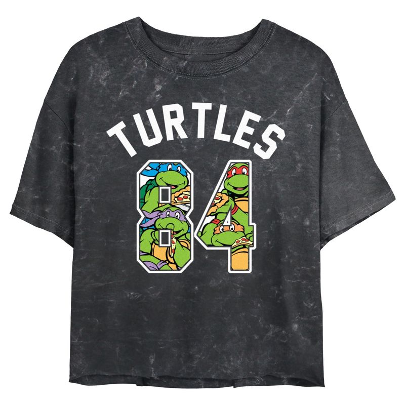 Juniors Womens Teenage Mutant Ninja Turtles 84 Turtles Logo T-Shirt, 1 of 5