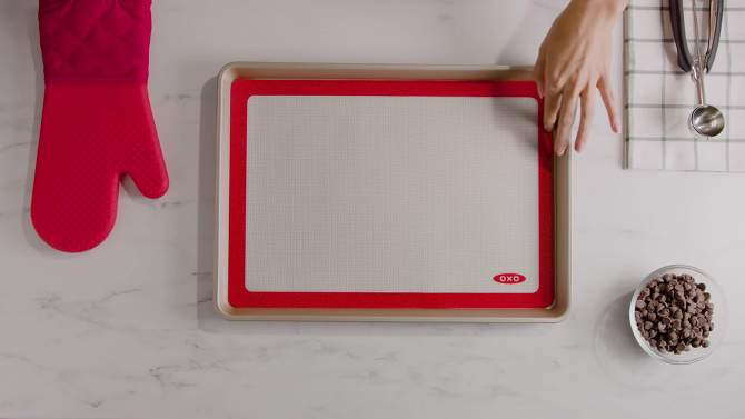 OXO 11.5"x16.5" Silicone Baking Mat, 2 of 7, play video