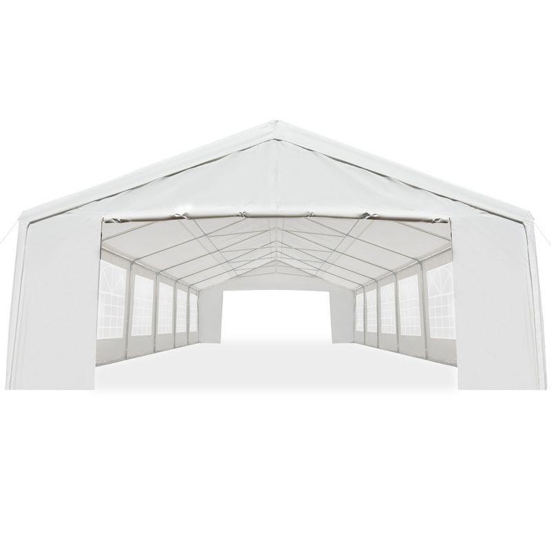 Outsunny 20' x 40' Large Outdoor Carport Canopy Party Tent with Removable Protective Sidewalls & Versatile Uses, White, 5 of 10