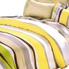 Slickblue Stripes Yellow Comforter Set, 300GSM Fill with Duvet Cover & Sheet, Twin or Full Size Combo - 3 of 3