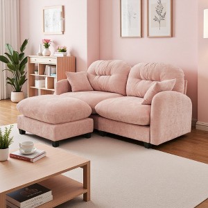 74" Chenille L-Shaped Modular Sectional Sofa with Ottoman - 1 of 4