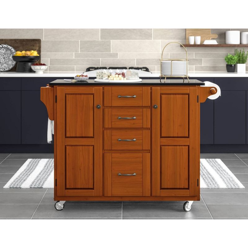 4 Drawer Kitchen Carts And Islands with Granite Top Brown - Home Styles, 3 of 12