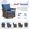 Outdoor Patio Glider Chair Set of 2 Wicker Rattan Swivel Chair - 3 of 4