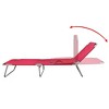 vidaXL Patio Lounge Chair Folding Sunlounger Outdoor Poolside Sunbed Steel - Red - 3 of 4
