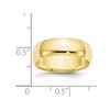 Black Bow Jewelry 2mm to 6mm 10K Yellow Gold Lightweight Half Round Standard Fit Band - 3 of 4
