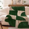 Green & Beige Minimalist Flannel Throw Blanket - All-Season Cozy Sofa & Bed for Home, Travel, Camping, Office - Perfect Gift for Men, Women - 2 of 4