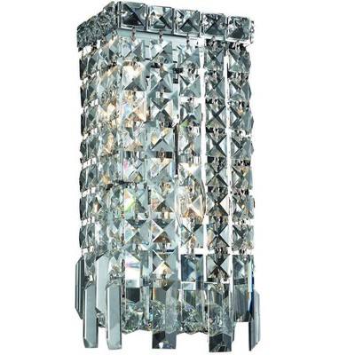 Elegant Lighting Maxime 2 light Chrome Wall Sconce Clear Royal Cut Crystal