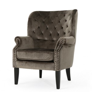 Tomlin New Velvet Club Chair - Christopher Knight Home - 1 of 4