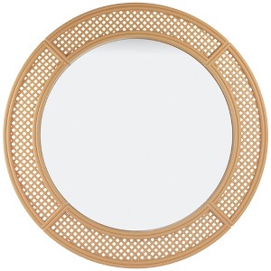 Northlight 30" Round Woven Style Wall Mirror - 1 of 4