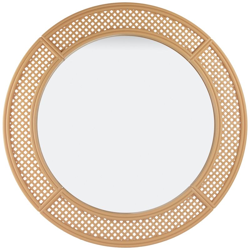 Northlight 30" Round Woven Style Wall Mirror, 1 of 5