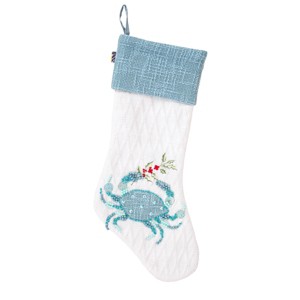 20” HGTV Home Collection Embroidered Blue Crab Stocking - 1 of 4