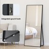 VYNXARIA 57"x20"/64"x25" Arched/Right Angle Full Length Mirror - Gold/Black Aluminum Frame, Freestanding. - 3 of 4