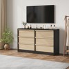 Jojoka Wide Drawer Dresser Organizer for Bedroom, Modern Wooden Chest of Drawers with Large Storage for Entryway Nursery - 4 of 4
