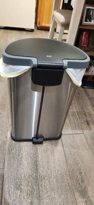 Eko 45l Aria Semi-round Stainless Steel Resin Lid Step Trash Can No Liner :  Target