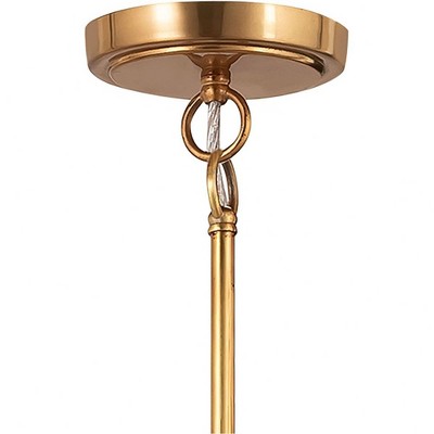 Mini Satin Brass Glass and Steel Pendant Light