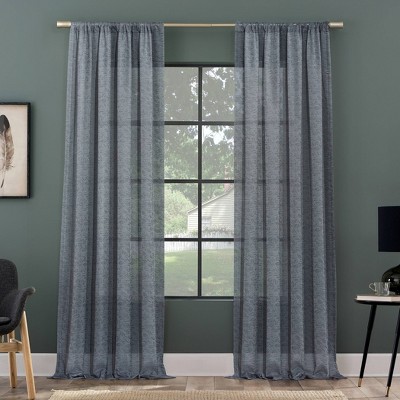 Subtle Foliage Recycled Fiber Sheer Curtain Panel - Clean Window