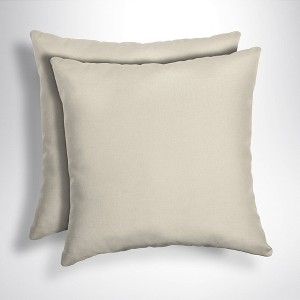 2pk Canvas Texture Square Outdoor Throw Pillows Sand - Arden Selections, Brown