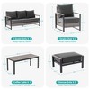 Sonkuki Outdoor Furniture Set Patio Conversation Sofa with Coffee Table Set, All-Weather PE Rattan Couch with Cushion - 3 of 4