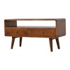 35.40" Solid Wood TV Stand Contemporary Media Unit with Two Drawers, Large Open Slot and Nordic Style Legs for Living Room and Bedroom - 4 of 4