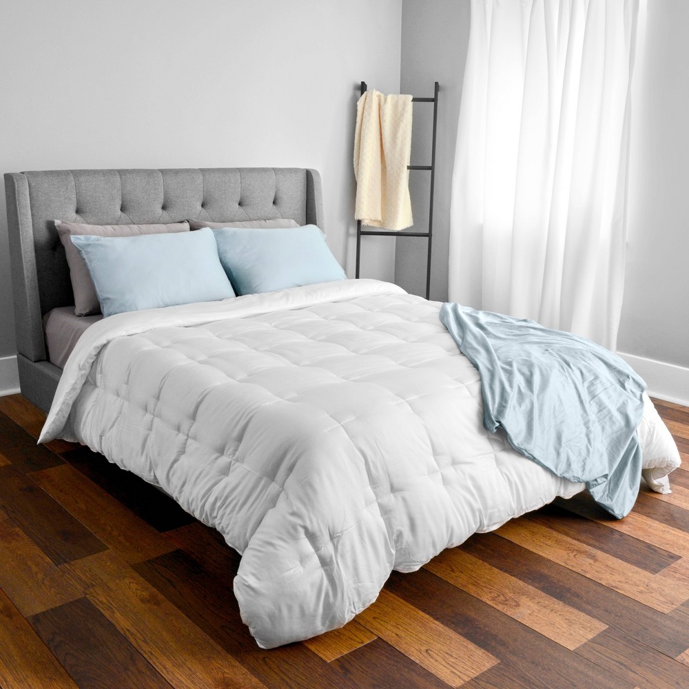 Tranquility Twin 300 Thread Count BeComfy Comforter White: All-Season Bedding