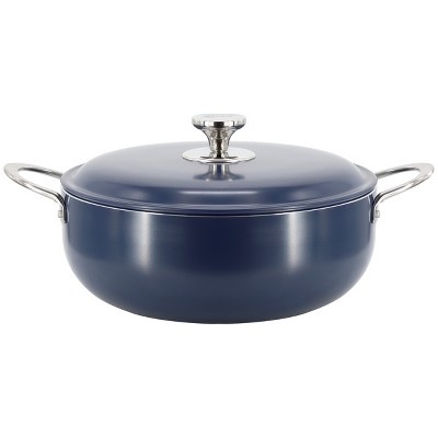 Oster Cartagena Nonstick Aluminum Caldero with Lid in Dark Blue