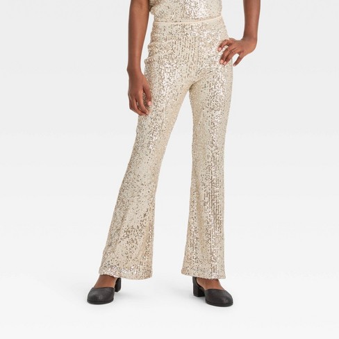 Girls' Sequin Flare Pants - Art Class™ Silver Xxl : Target