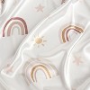 Sweet Jojo Designs Girl Satin Fitted Crib Sheet Boho Rainbow Blush Pink Yellow Gold Mauve Taupe Beige - 2 of 4